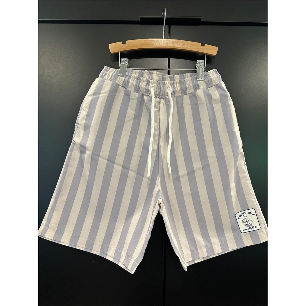 The Sunday Collective Kids Blue Striped WKNDRS Club Swim‎ Shorts Trunks NEW